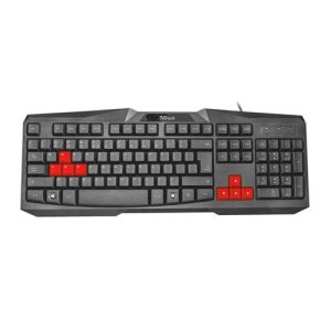 Teclado TRUST  Ziva para juegos negro de TRUS. Teclado resistente color n