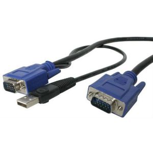 Cable KVM de 4 5m Ultra Delgado Todo en Uno VGA USB HD15 - - SVECONUS15 - STARTE