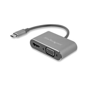CDP2HDVGA - Startech USB C to VGA and HDMI Adapter - Aluminum - USB-C Multiport