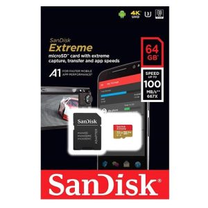 Memoria Extreme microSD# 64GB UHS-I Card with Adapter (Acti - SDSQXA2-064G-GN6AA
